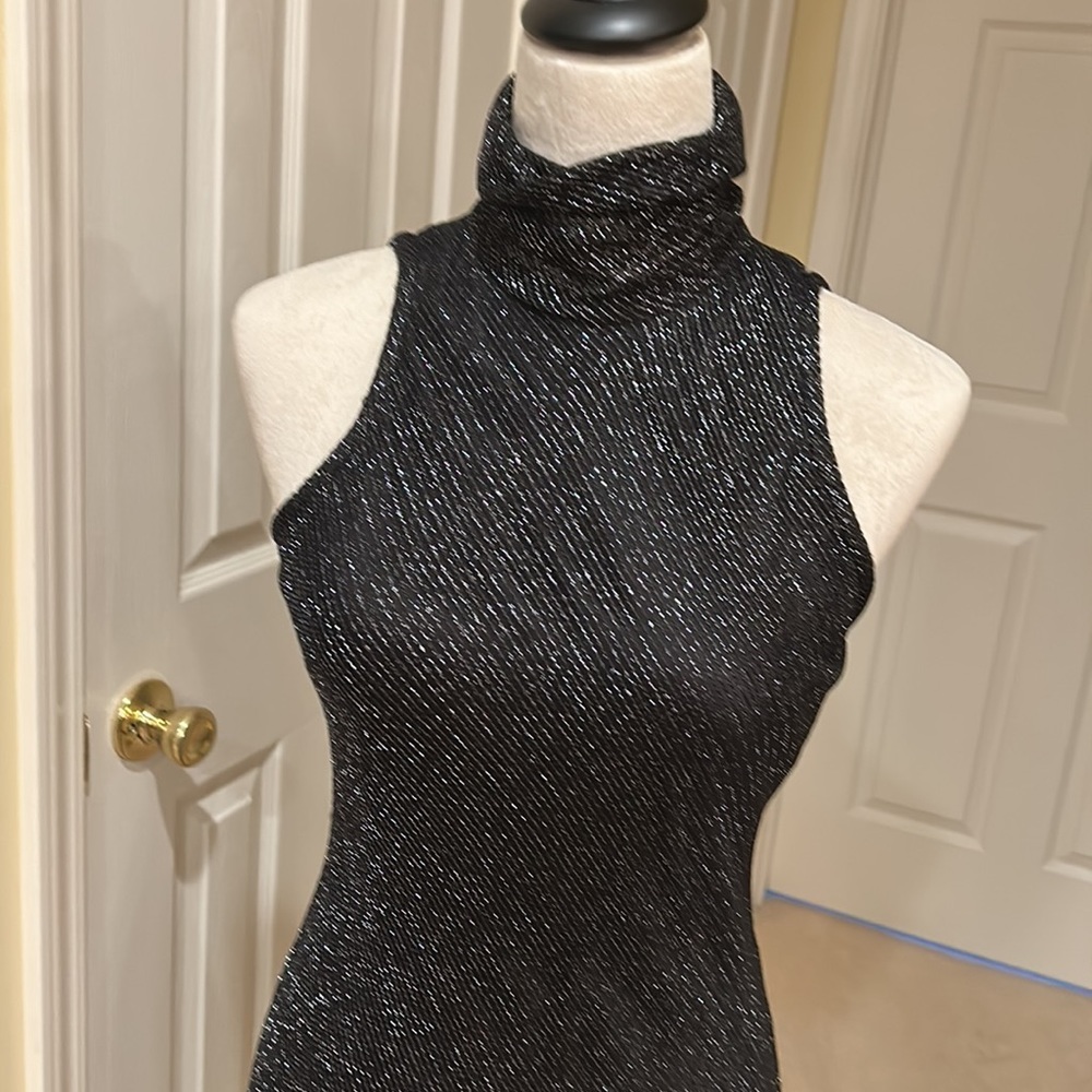 Lauren Ralph Lauren Black Metallic Midi Dress